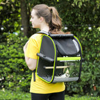 Breathable Bird Carrier, Outdoor Backpack with Adjustable Tripod, Lightweight and Portable Waterproof Parrot Travel Backpack, Wide View and Shading Cat & Dog Backpack for Hiking