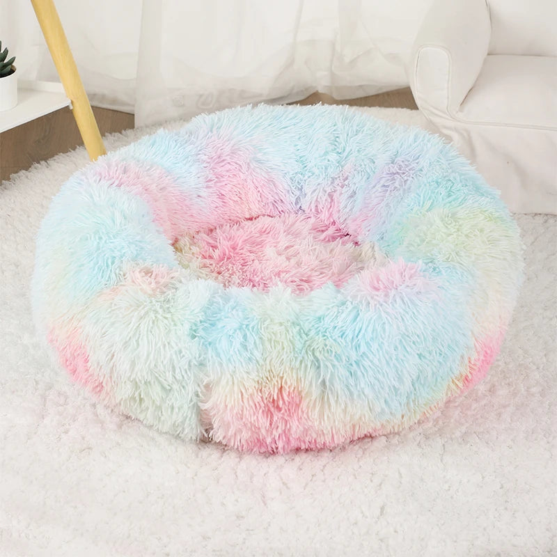 Dog Bed Donut Big Large round Basket Winter Plush Beds for Dogs Medium Accessories Fluffy Kennel Small Puppy Pets Cat Products