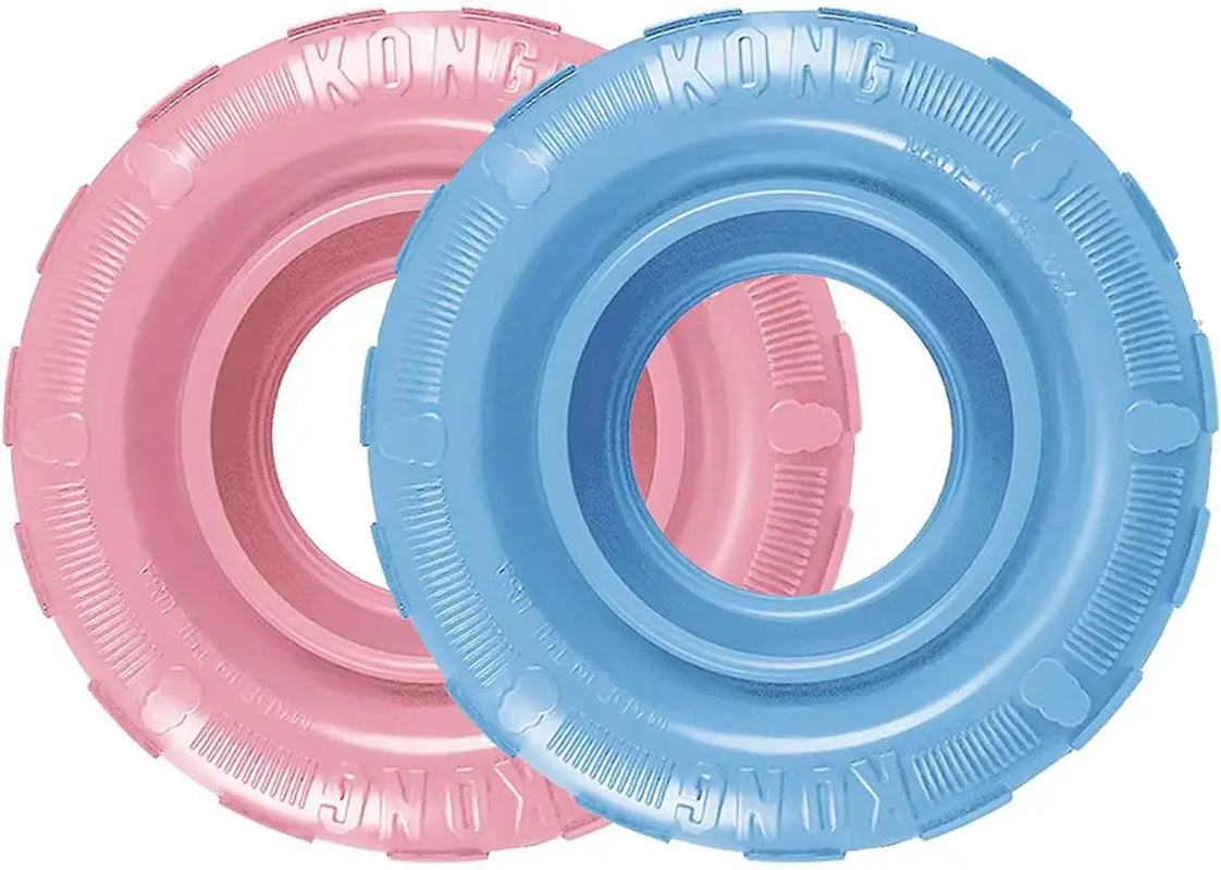 KONG All Series and All Size for Puppy Wobbler Dog Cat Toy of Flyer Tires Durable Natural Rubber Fun to Chew Chase and Fetch