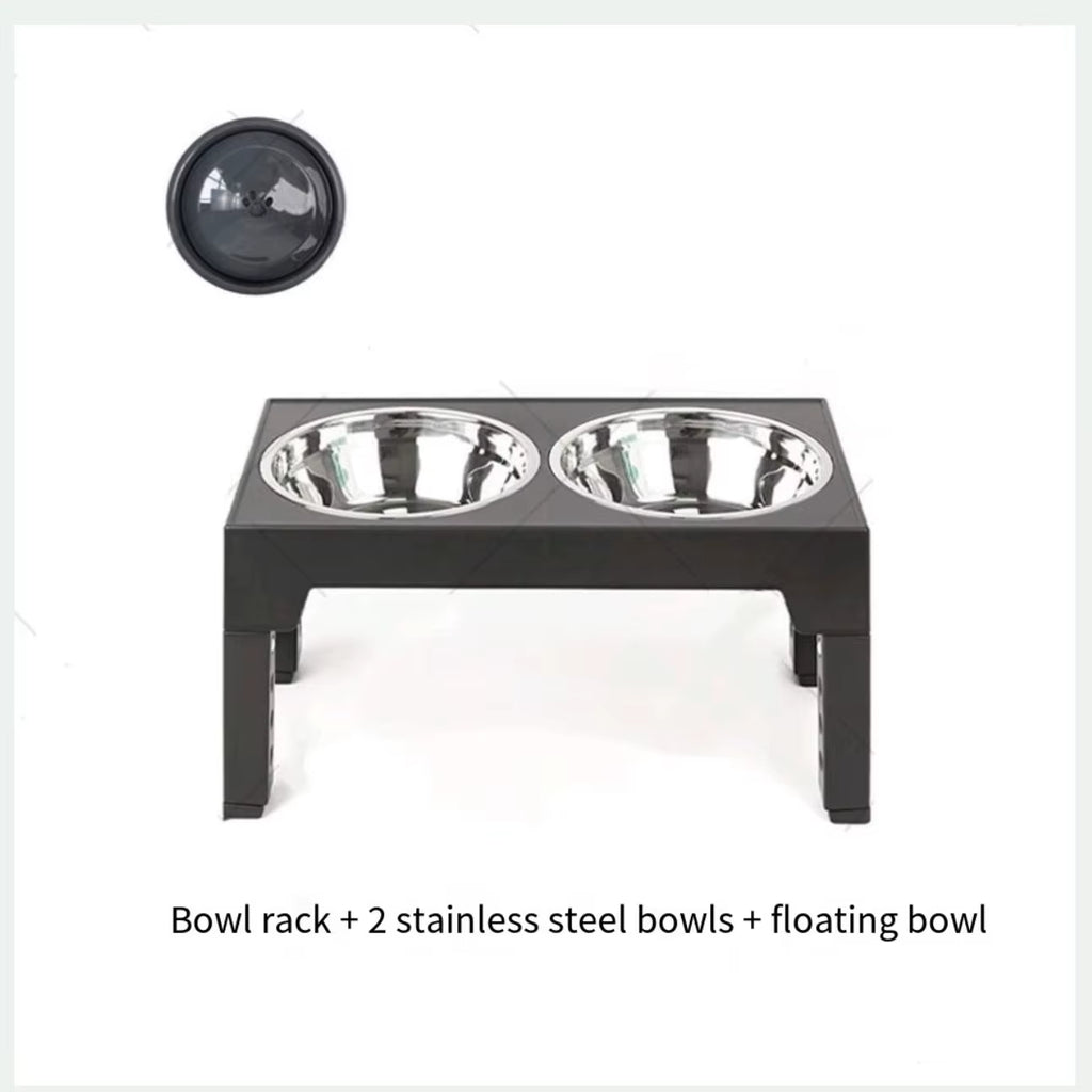 Elevated Dog Feeder Dogs Bowls Adjustable Raised Stand with Double Stainless Steel Food Water Bowls for Small Medium Large Dogs