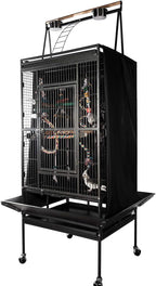 Good Night Bird Cage Cover for Large Bird Cage with Play Top,Black 68"