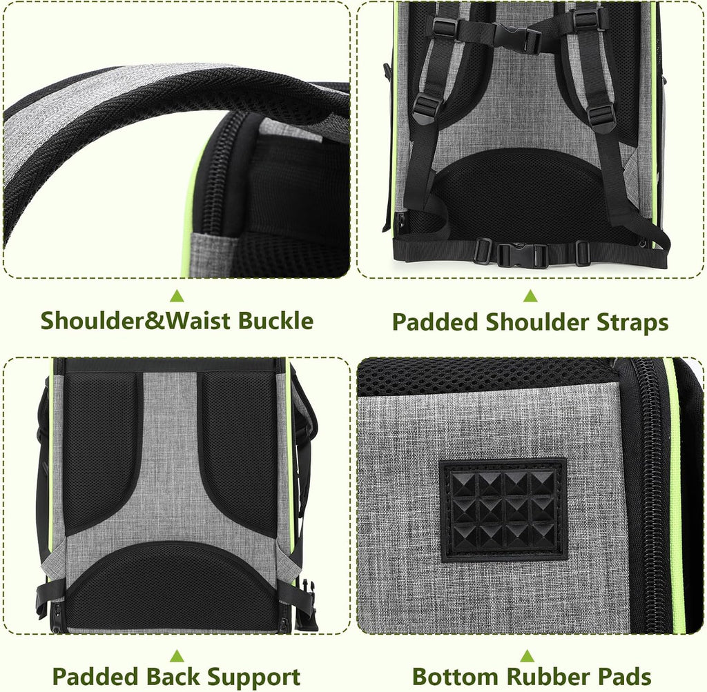 Breathable Bird Carrier, Outdoor Backpack with Adjustable Tripod, Lightweight and Portable Waterproof Parrot Travel Backpack, Wide View and Shading Cat & Dog Backpack for Hiking