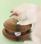 Foldable Cat Scratch Board Toy with Bell