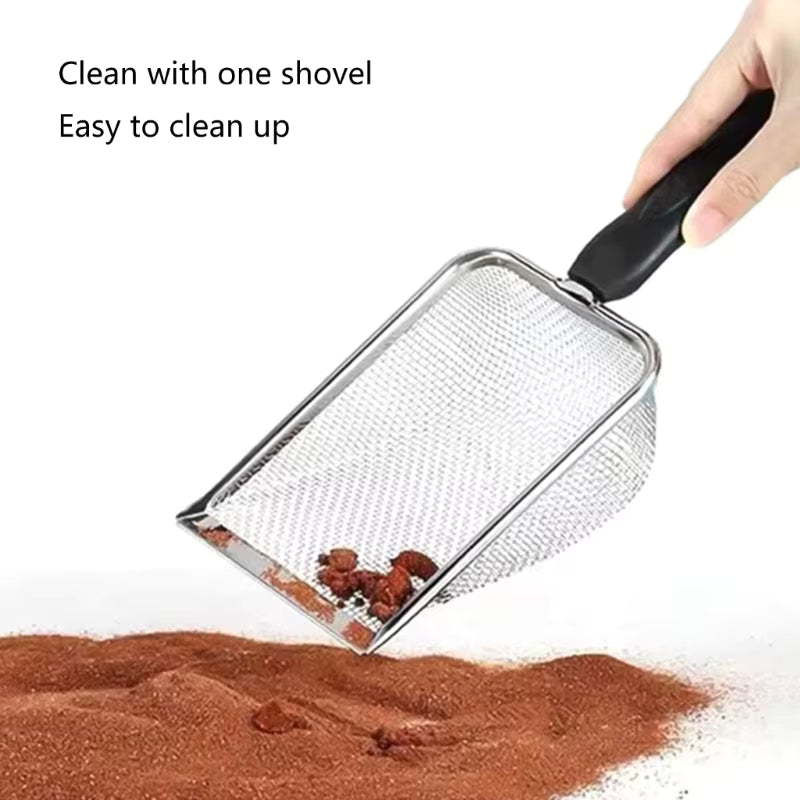 Sand Substrate Metal Sand Shovel Stainless Steel Fine Mesh Terrarium Substrate Dropship
