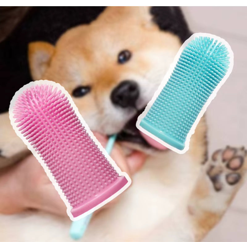 - Soft Silicone Pet Dog Finger Toothbrush Pet Teeth Oral Cleaning Brush Pet Bad Breath Tartar Teeth Care Tool Dog Accessories