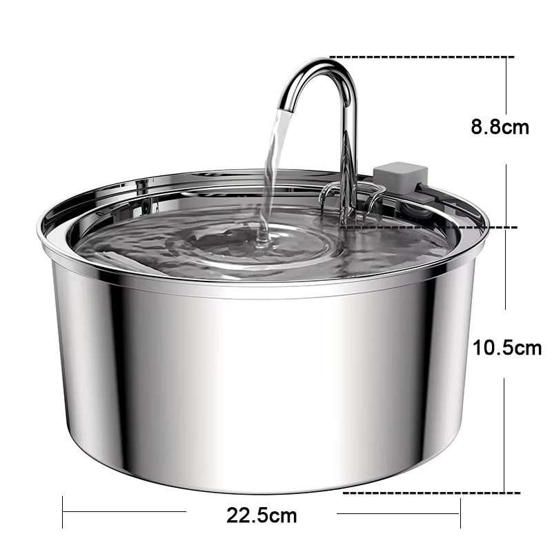 3.2L Cat Automatic Water Dispenser Pet Smart Induction Water Feeder USB with Filter Stainless Steel Dog Feeder Pet Supplies