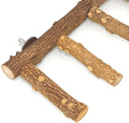 Bird Ladder Perch Cage Nature Wood Stand Parrot Chew Toy for Small Medium Parrot Animal (M)