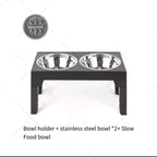 Elevated Dog Feeder Dogs Bowls Adjustable Raised Stand with Double Stainless Steel Food Water Bowls for Small Medium Large Dogs