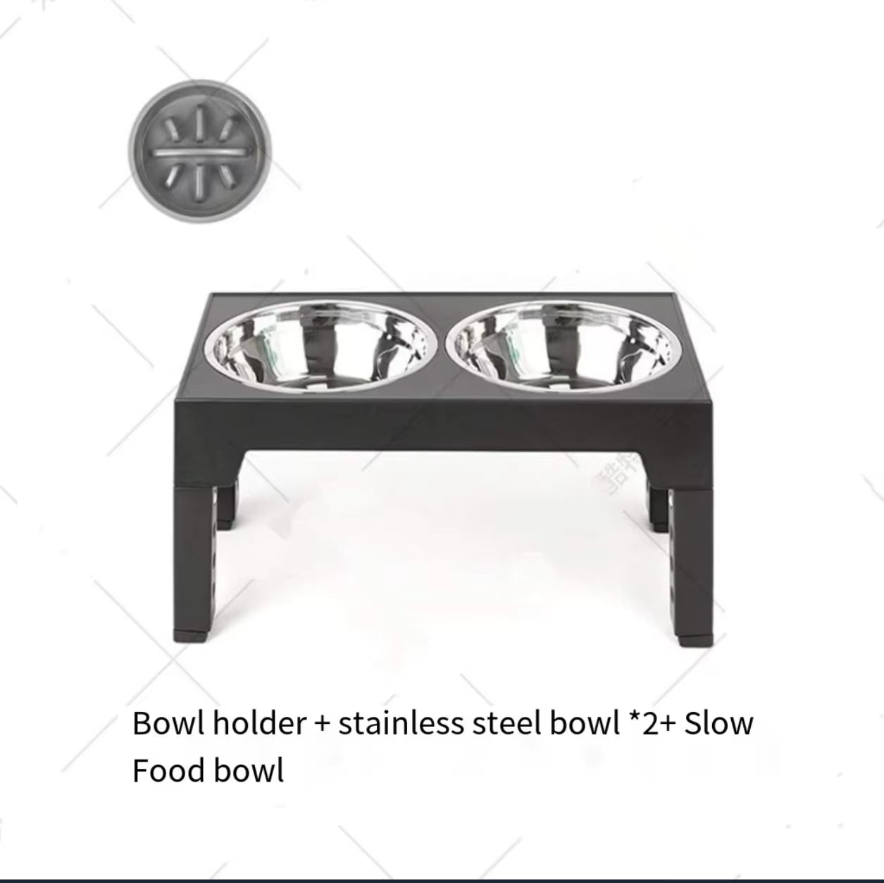 Elevated Dog Feeder Dogs Bowls Adjustable Raised Stand with Double Stainless Steel Food Water Bowls for Small Medium Large Dogs
