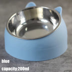 Cat Dog Bowl 15 Degrees Raised Stainless Steel Cat Bowls Safeguard Neck Puppy Cat Feeder Non-Slip Crash Elevated Cats ​Food Bowl