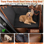 Dog Car Seat Cover for Back Seat, Hard Bottom Back Seat Extender for Dogs, Holds 420Lbs, Waterproof Pet Hammock Protector, Thick and Durable Dog Seat Cover for Truck, Car, Suv-Black