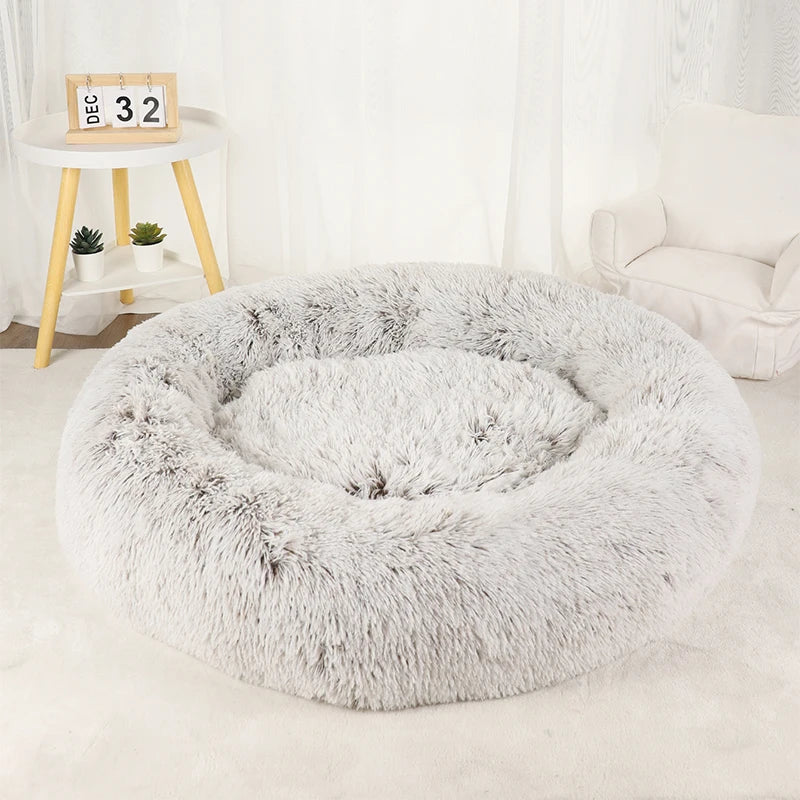Dog Bed Donut Big Large round Basket Winter Plush Beds for Dogs Medium Accessories Fluffy Kennel Small Puppy Pets Cat Products