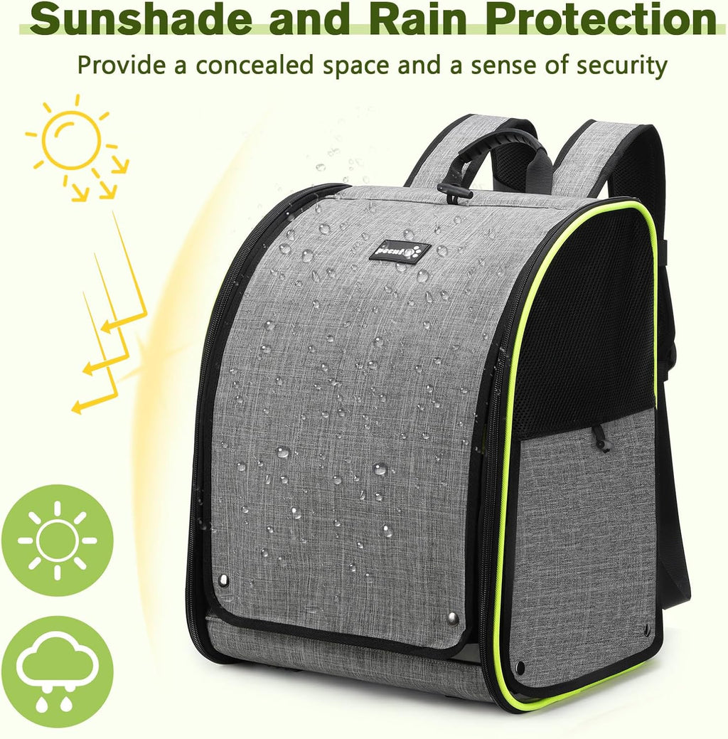 Breathable Bird Carrier, Outdoor Backpack with Adjustable Tripod, Lightweight and Portable Waterproof Parrot Travel Backpack, Wide View and Shading Cat & Dog Backpack for Hiking