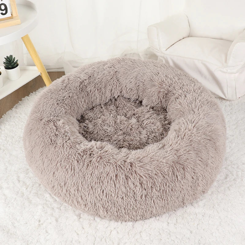 Dog Bed Donut Big Large round Basket Winter Plush Beds for Dogs Medium Accessories Fluffy Kennel Small Puppy Pets Cat Products
