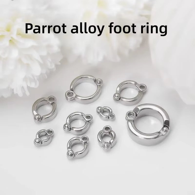 Parrot Foot Rings Metal Pet Bird Leg Rings Outdoor Fly Training Activity Anti-Lost Opening Clip Leash Accessories 0.45 to 1.15CM